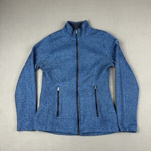 Spyder Blue Full Zip Up Mock‎ Neck Jacket Womens Size Medium Pockets